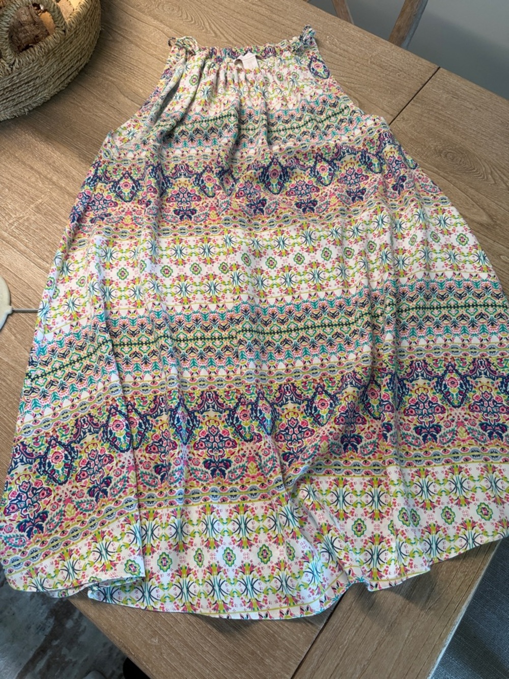 Sleeveless Multicolor Patterned Skater Dress